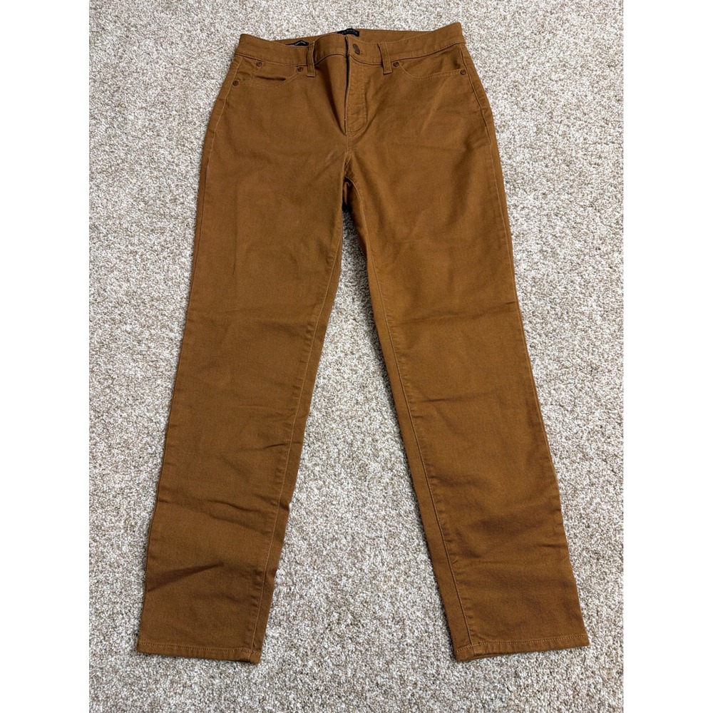 Talbots Slim Ankle Jeans Womens 8 Tobacco Brown Stretch Denim 5-Pocket Pants
